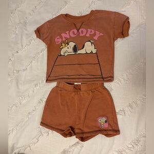 Peanuts Snoopy Rust Colored Matching Set 3T